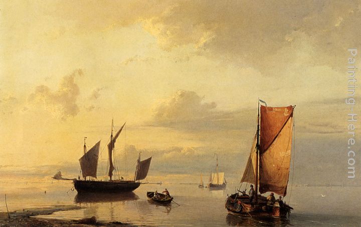 Shipping In A Calm painting - Johannes Hermanus Koekkoek Shipping In A Calm art painting